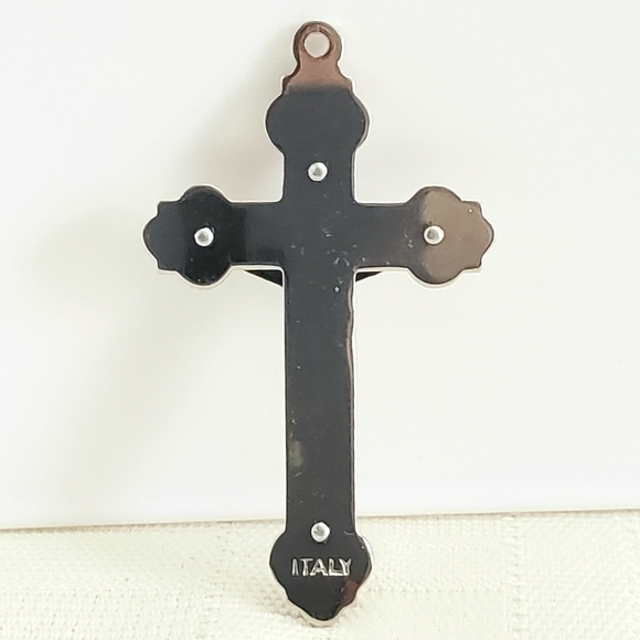 Crucifix Jesus Christ Cross Pendant Made in Italy with Storage Pouch 1920s 30s - Picture 2 of 5